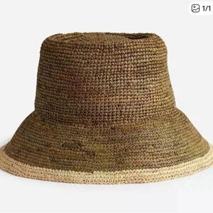 NWT Madewell Lantern Straw Hat Golden Khaki M/L